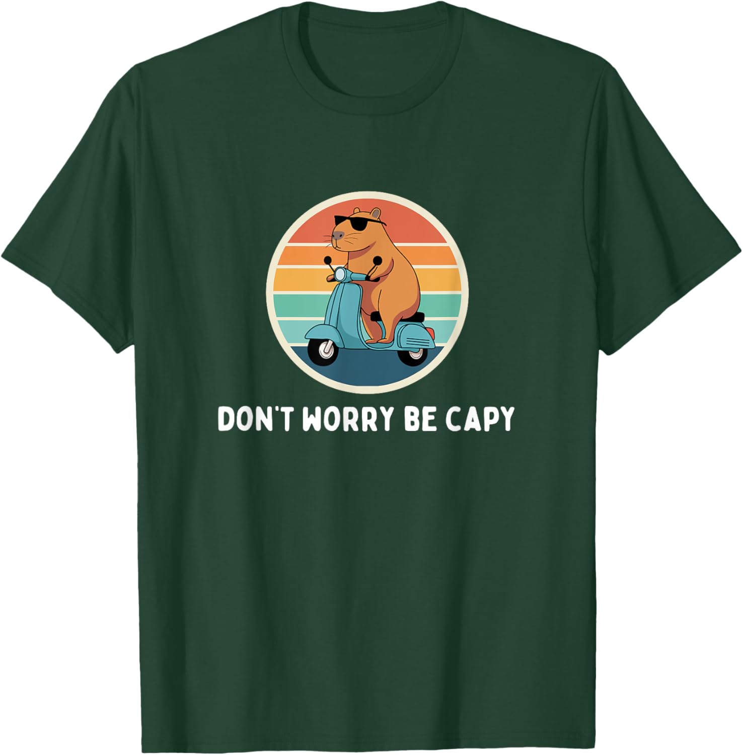 Funny Capybara T-Shirt Don't Worry Be Capy Cute Rodent Apparel - 22