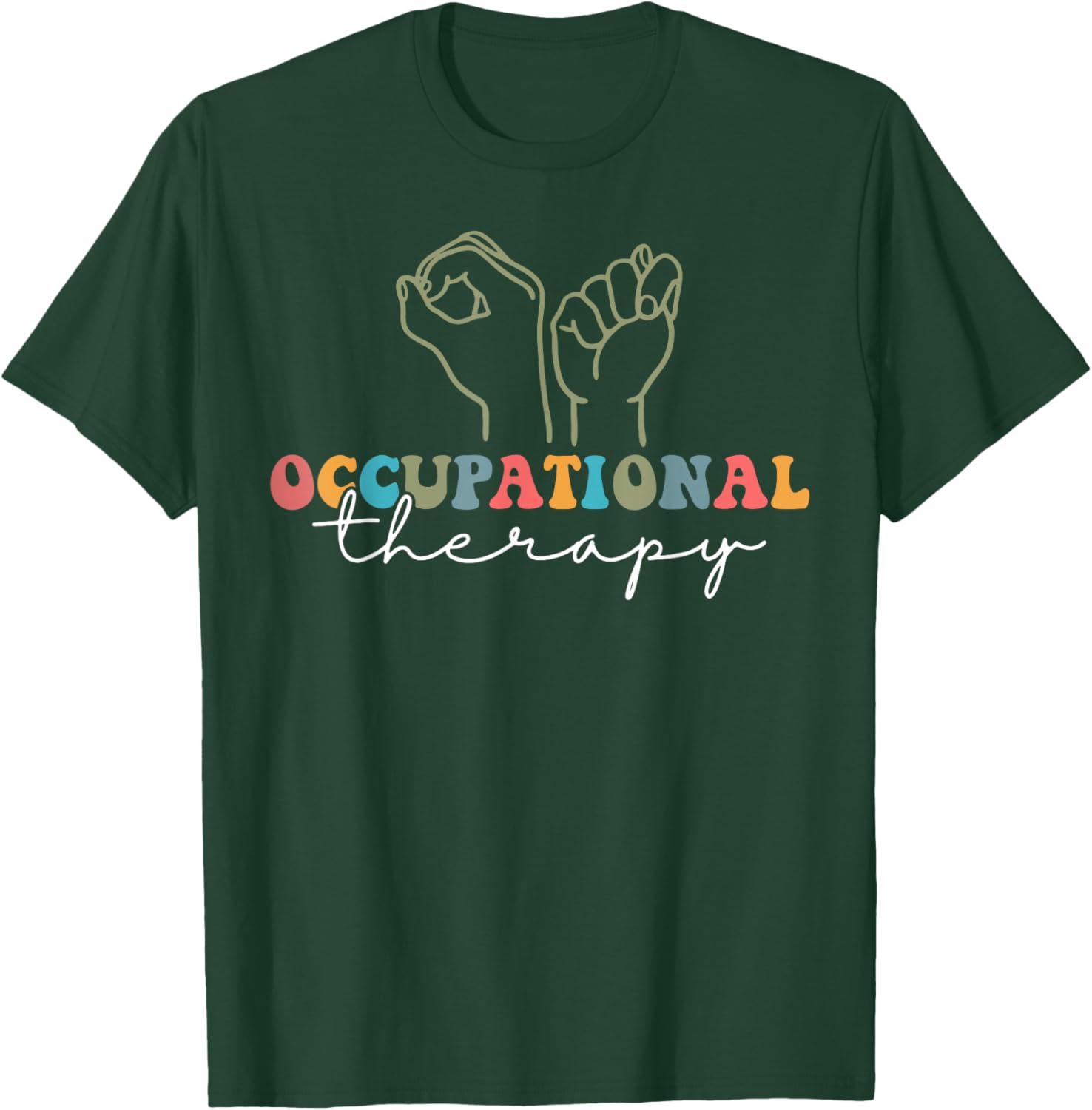 Retro OT Sign Language Therapist T-Shirt for Occupational Therapy Fans - 17