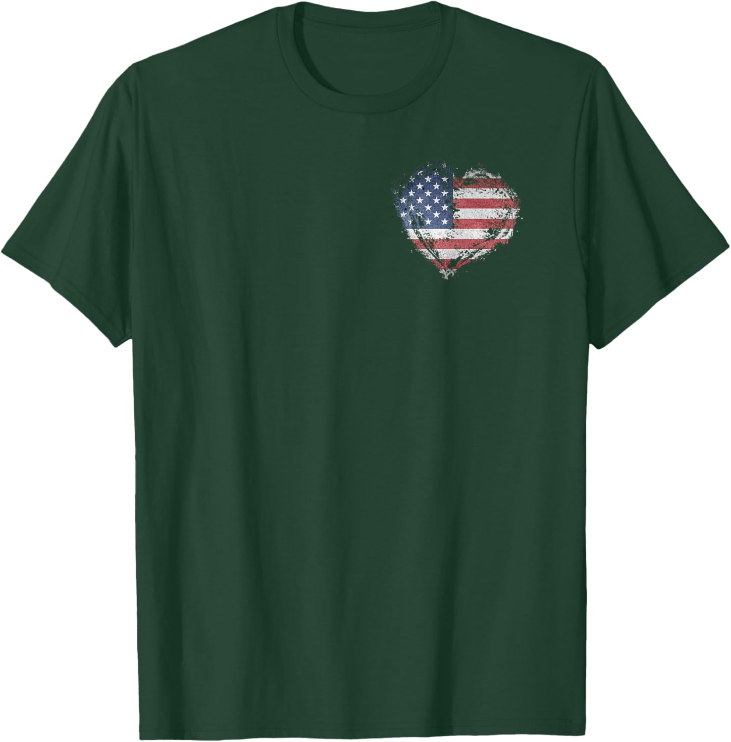 Stylish Heart Shape American Flag T-Shirt for All-American Fashion - 4