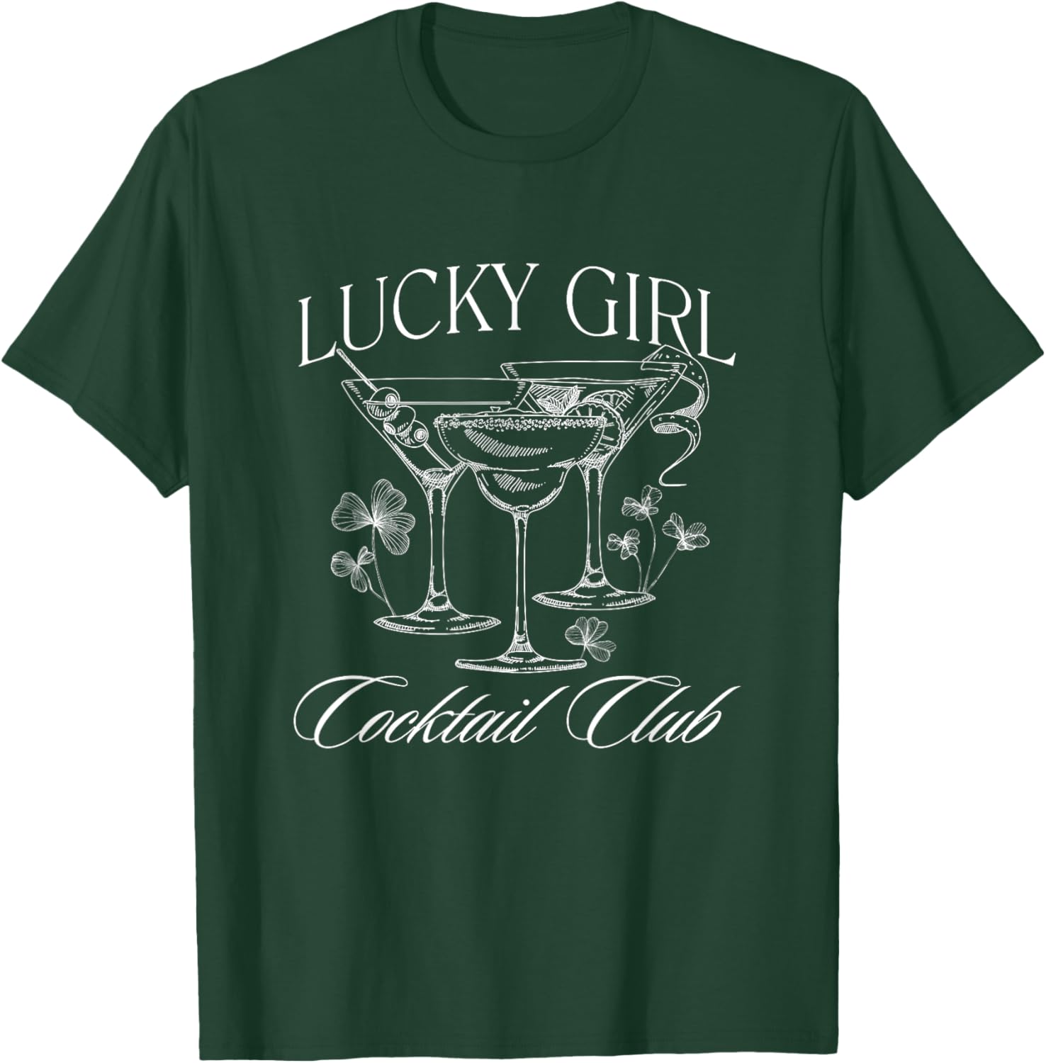 Lucky Girl St Patrick's Day Martini Margs T-Shirt for Festive Fun - 1