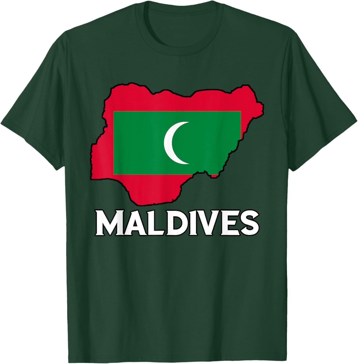 Maldivian Pride Flag Map T-Shirt for Comfort and Style in Clothing - 26