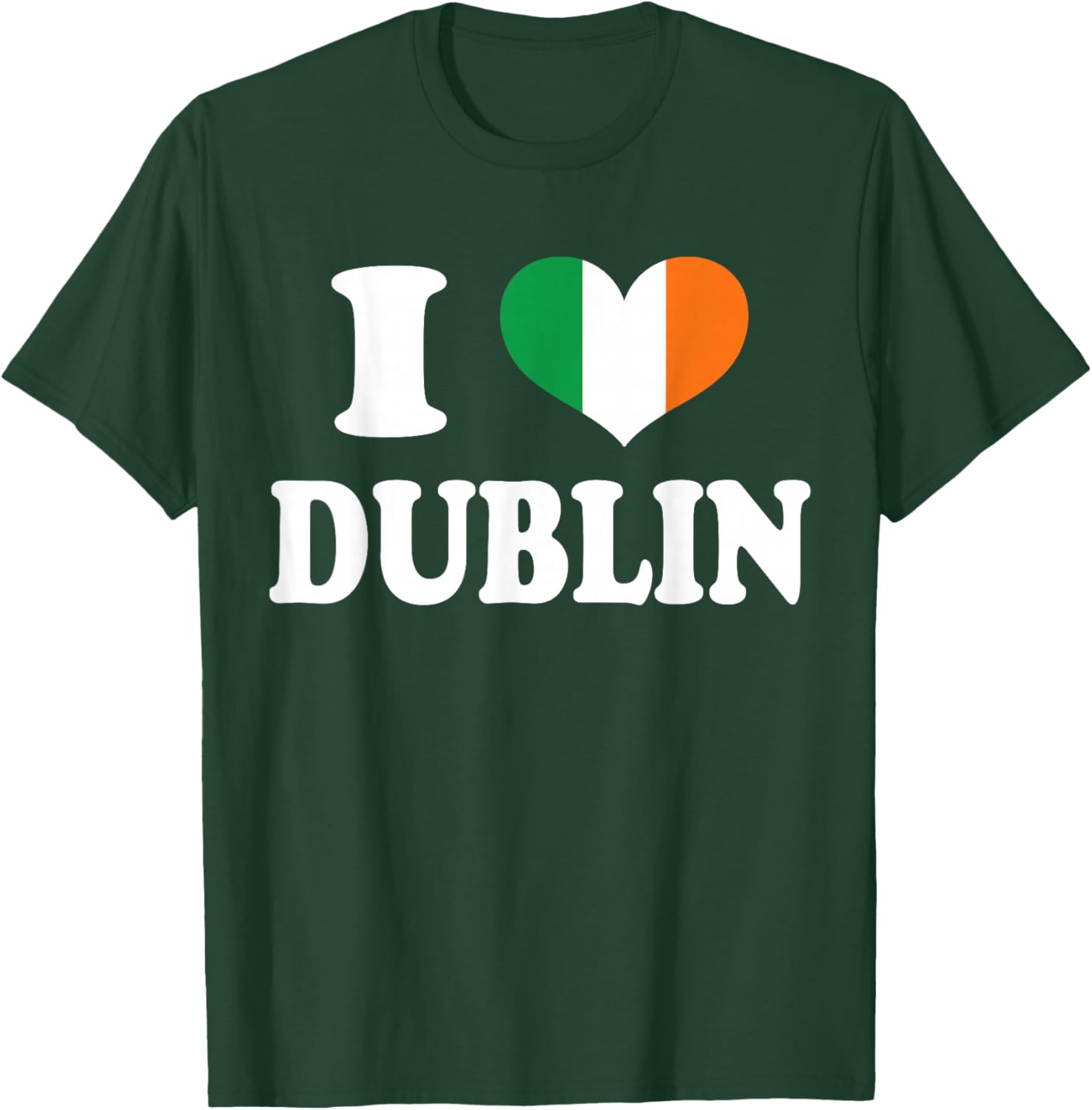I Love Dublin St Patricks Day T-Shirt with Ireland Flag Heart Design - 11