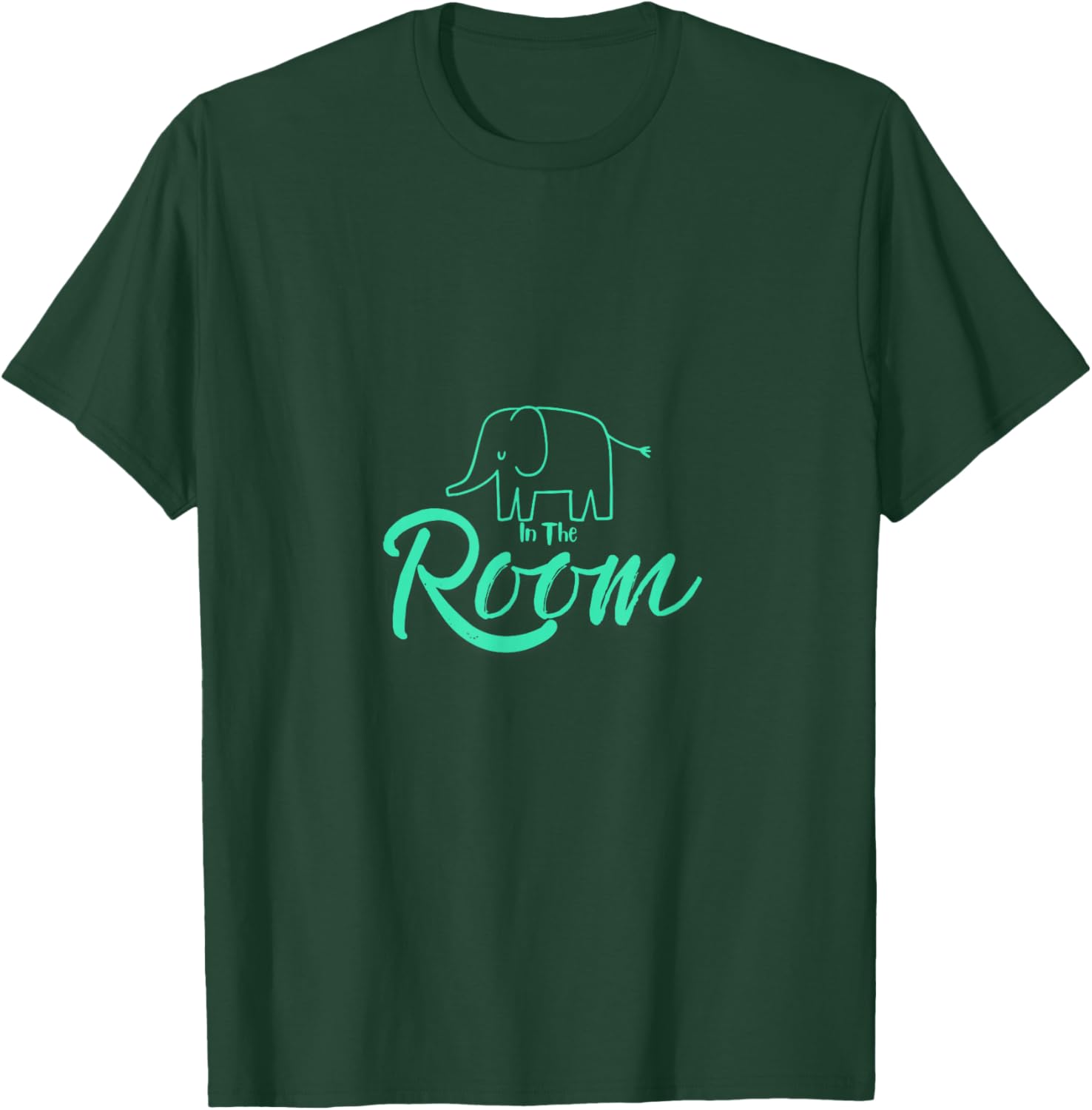 Unisex Elephant in the Room Tee Black Cotton Blend Short Sleeve T-Shirt - 10
