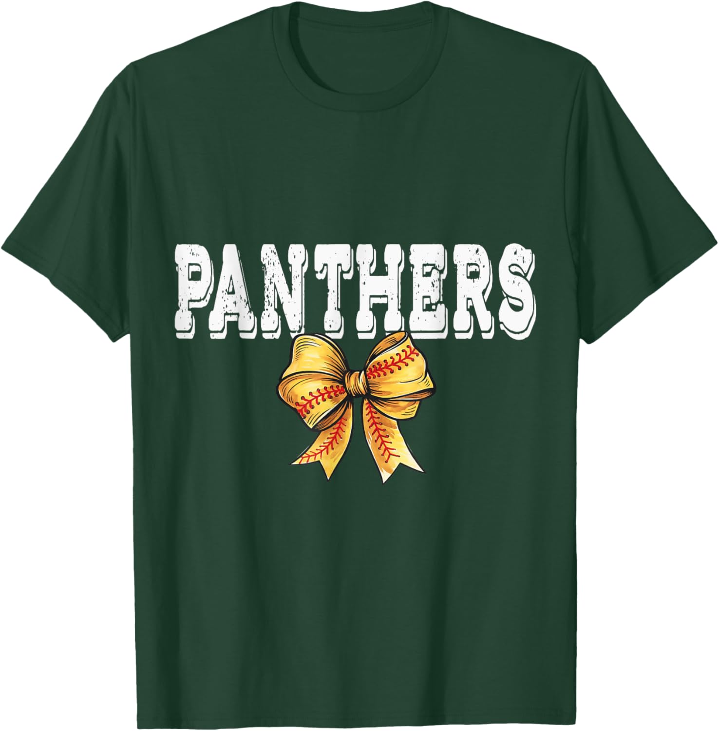 Coquette Panther Softball Game Day Bow T-Shirt for Team Spirit and Style - 3