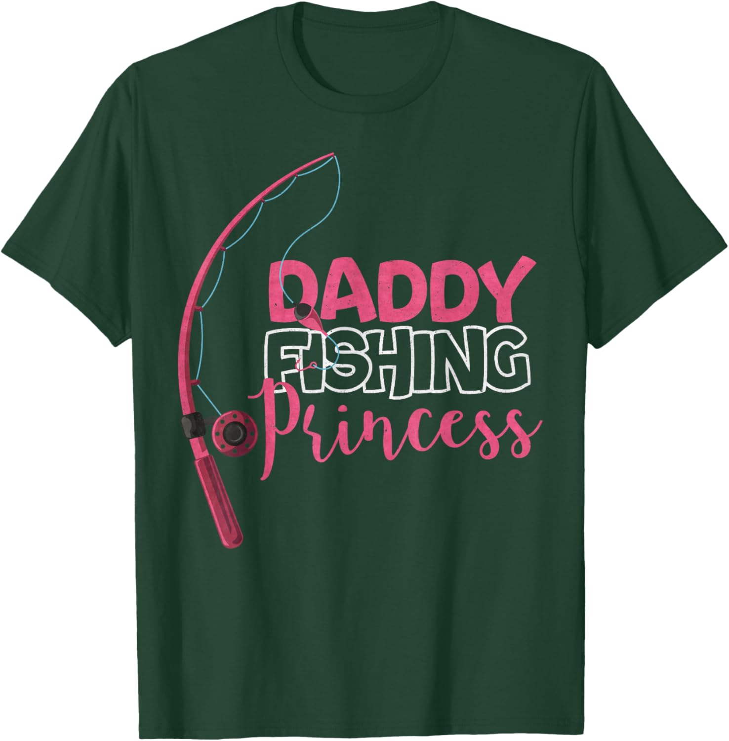 Funny Daddy's Fishing Princess T-Shirt for Girls - Cute Kids Apparel - 9