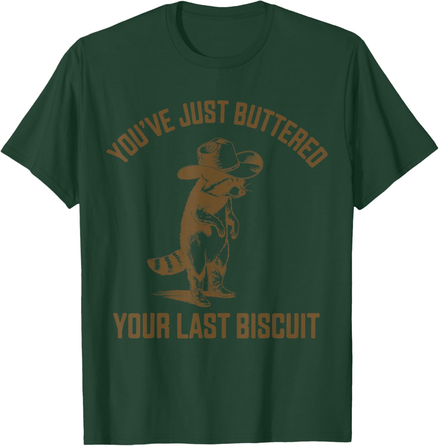Funny Cowboy Raccoon T-Shirt Perfect for Biscuit Lovers and Humor Fans - 5