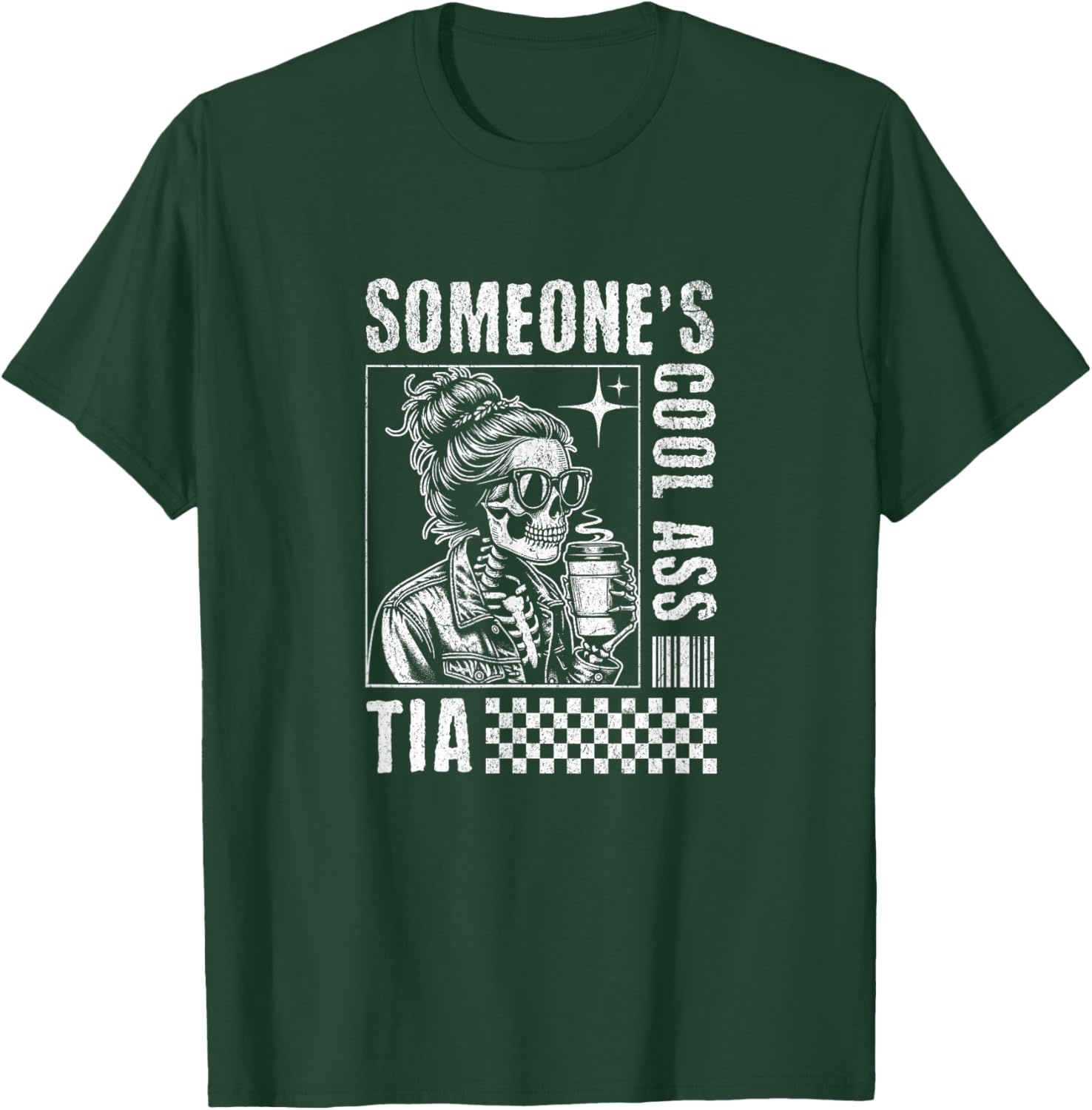 Funny Skeleton Coffee T-Shirt for Cool Tia - Perfect Gift Idea - 1