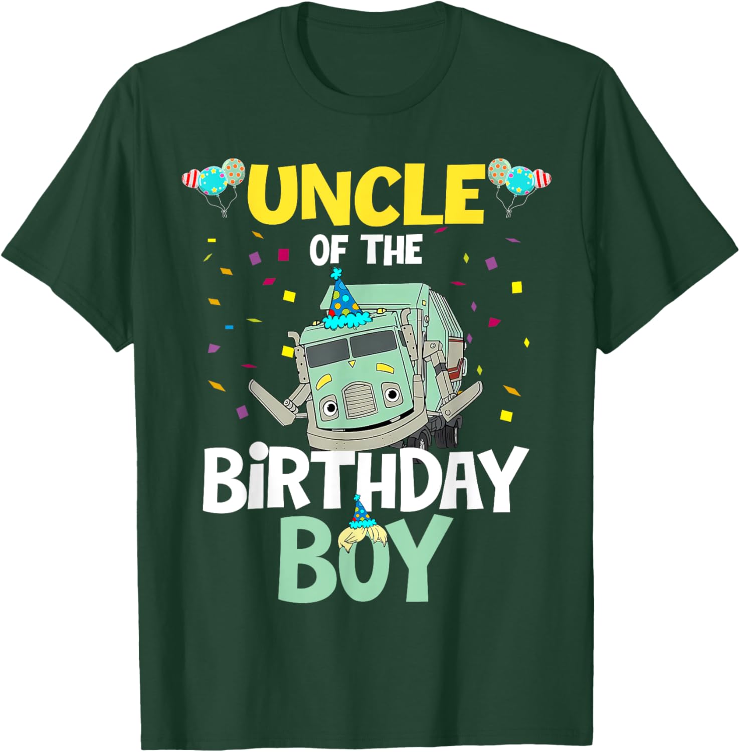 Uncle of the Birthday Boy Garbage Truck T-Shirt Fun Recycling Gift - 16