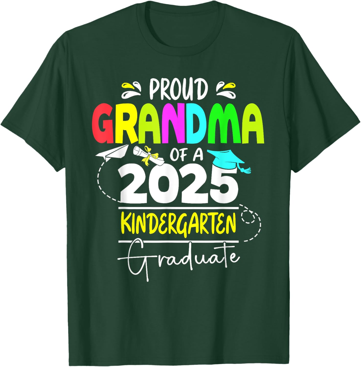 Proud Grandma 2025 Kindergarten Graduate T-Shirt for Celebrating Success - 7