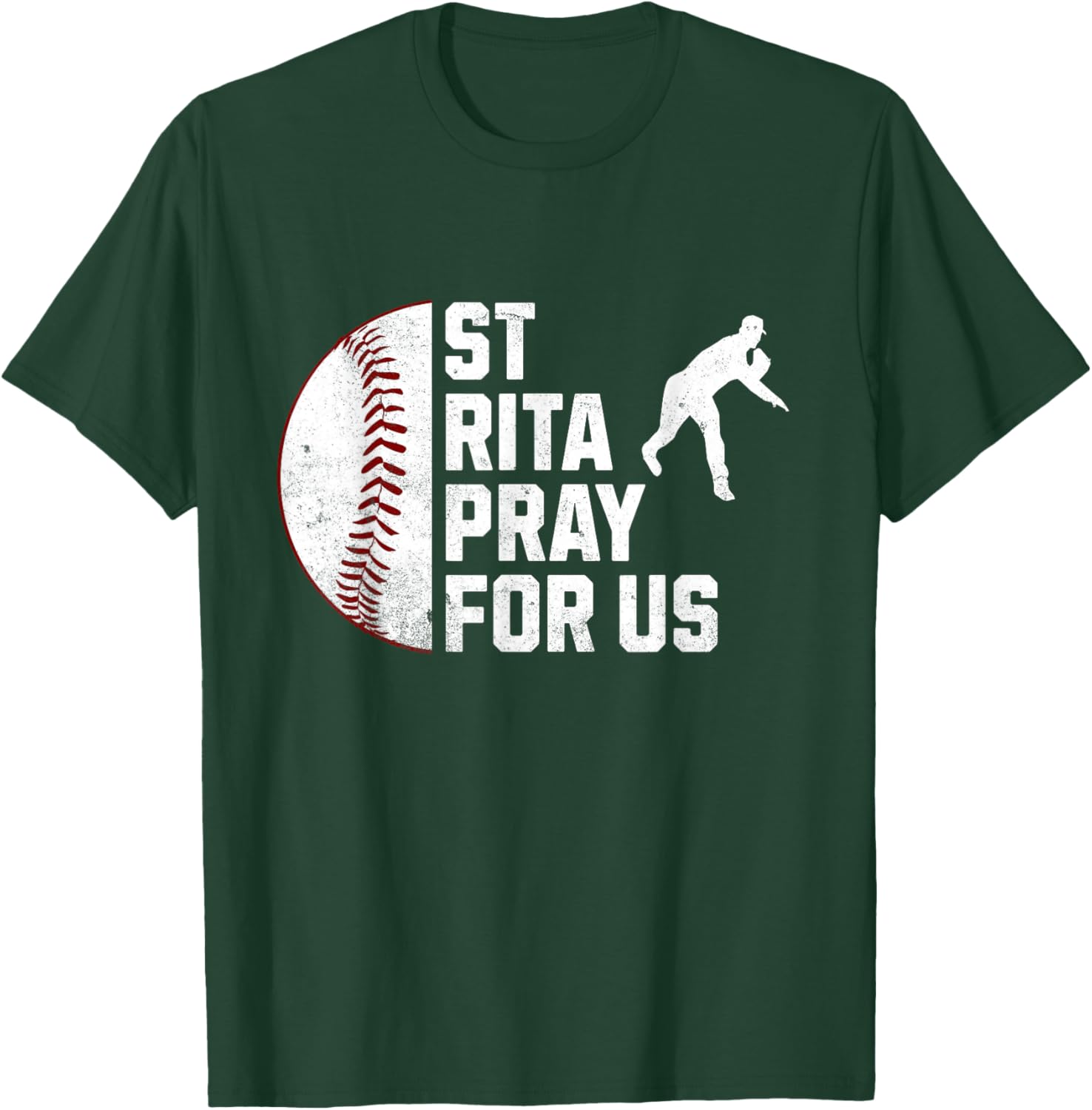 St Rita of Cascia Baseball Pitcher Patron Saint T-Shirt for Prayer Warriors - 20