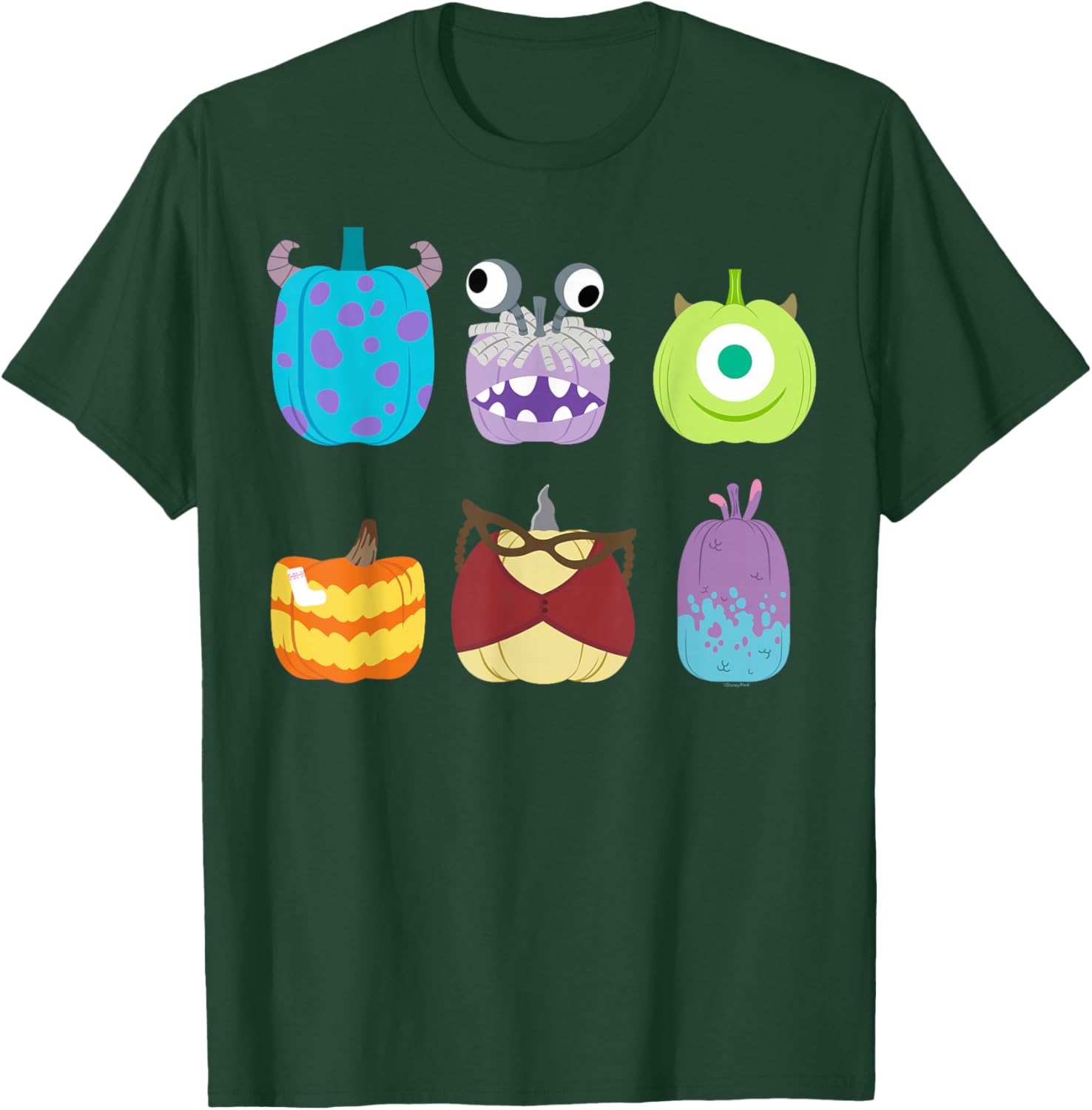 Disney Pixar Monsters Inc Halloween Pumpkin Grid T-Shirt for Kids and Adults - 23
