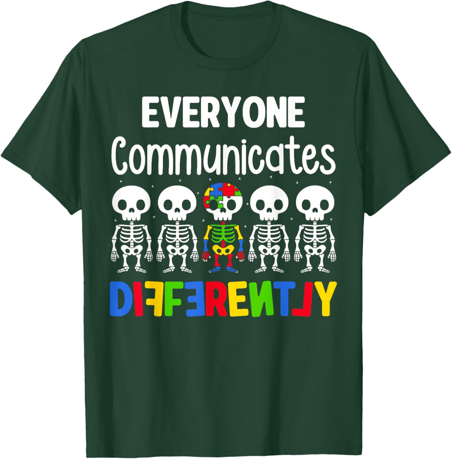 Everyone Communicates Differently Autism T-Shirt for Kids Fun and Inclusive - 21
