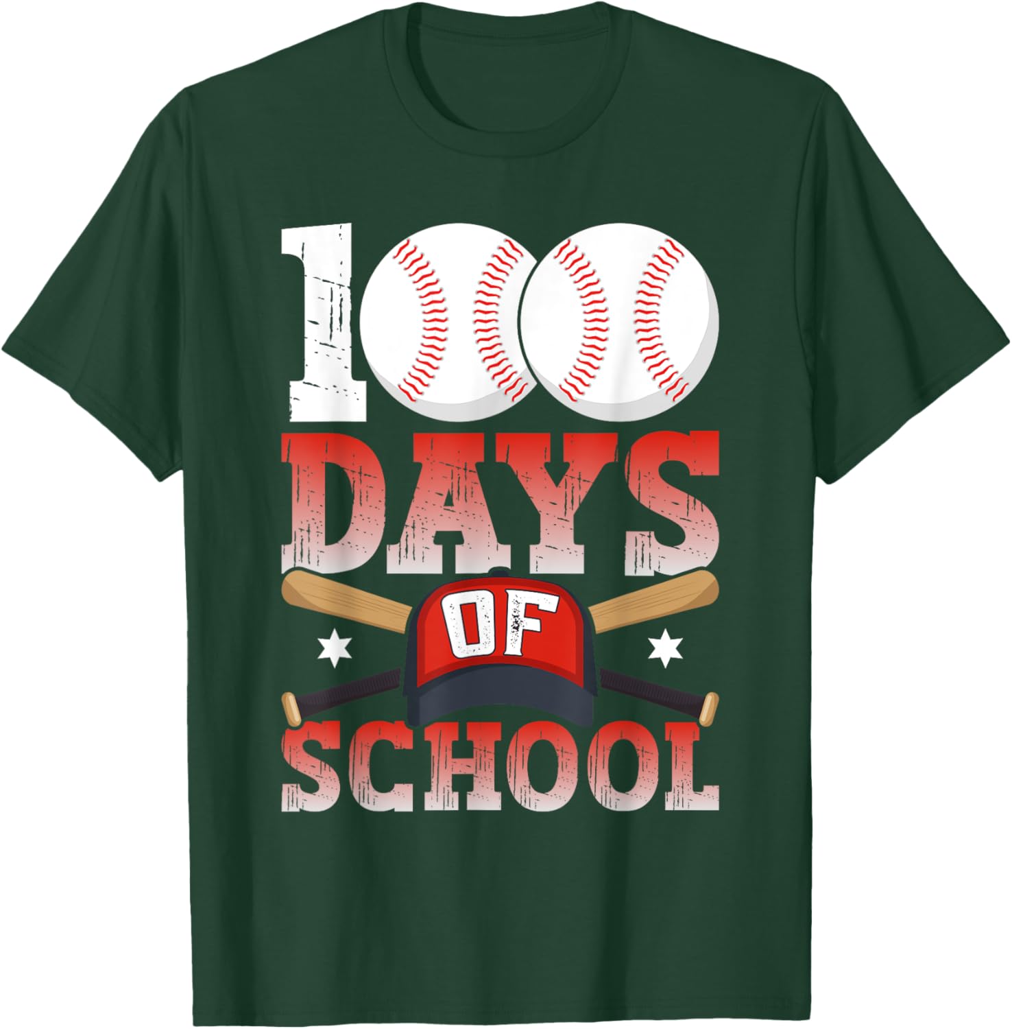 100 Days of School Baseball T-Shirt for Kids Boys Fun 100th Day Celebration - 11