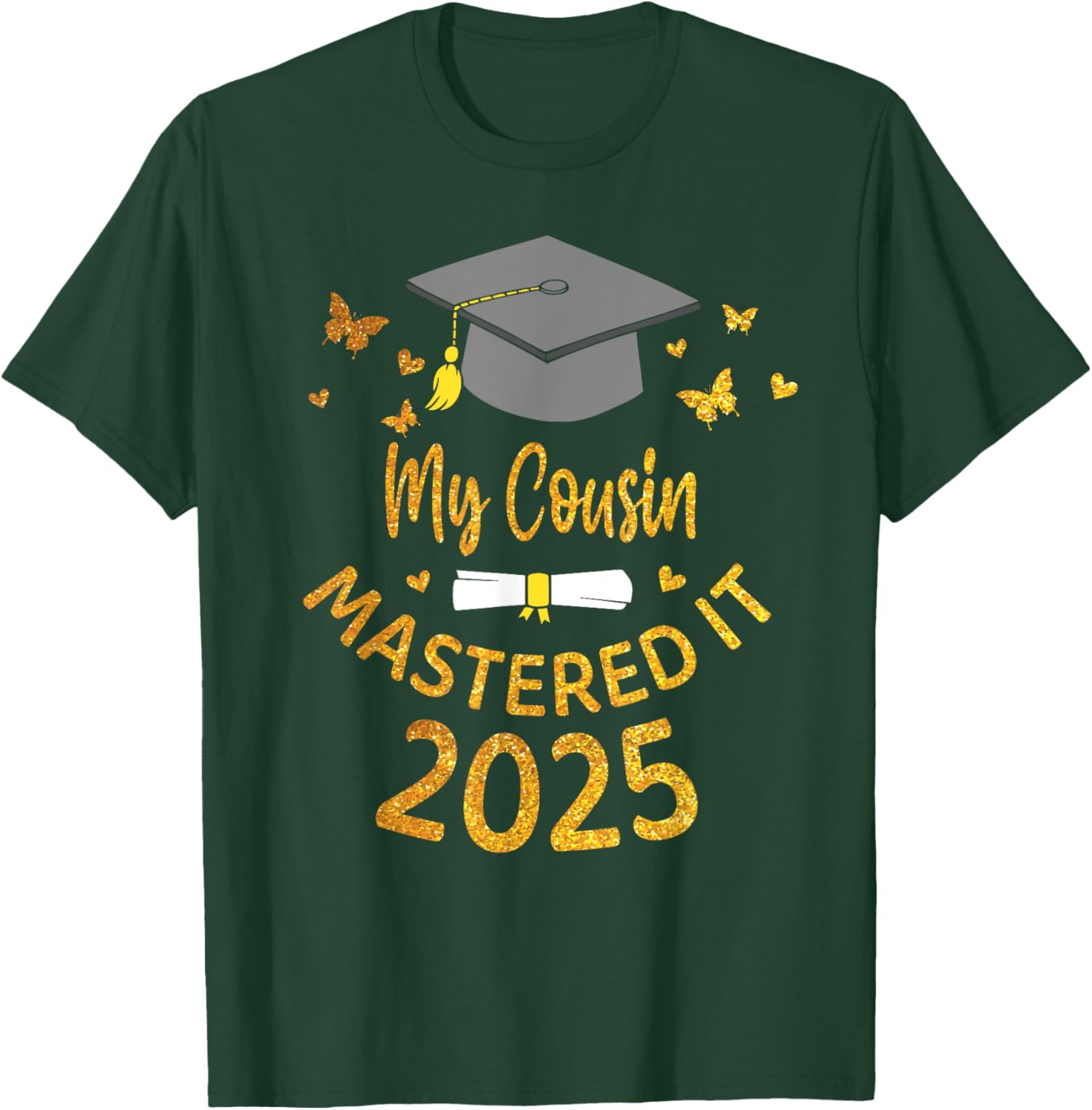 Cousin Masters Degree Graduation 2025 T-Shirt for Proud Family Celebrations - 20