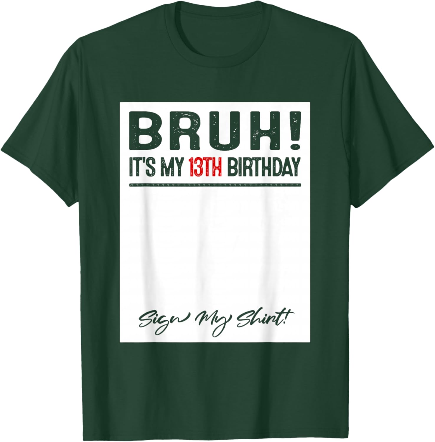 Cool 13 Year Old Birthday Sign T-Shirt for Boys and Girls Celebration - 2