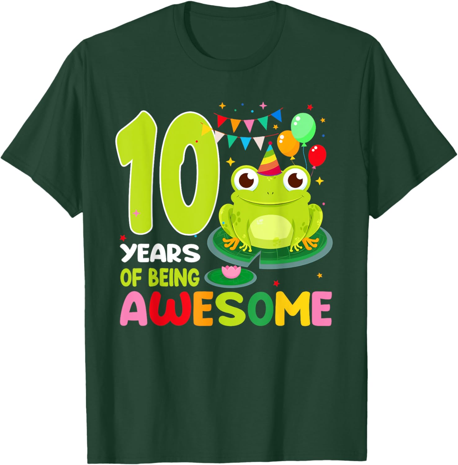 10th Birthday Frog Lover T-Shirt Celebrating 10 Years of Awesome Fun - 15