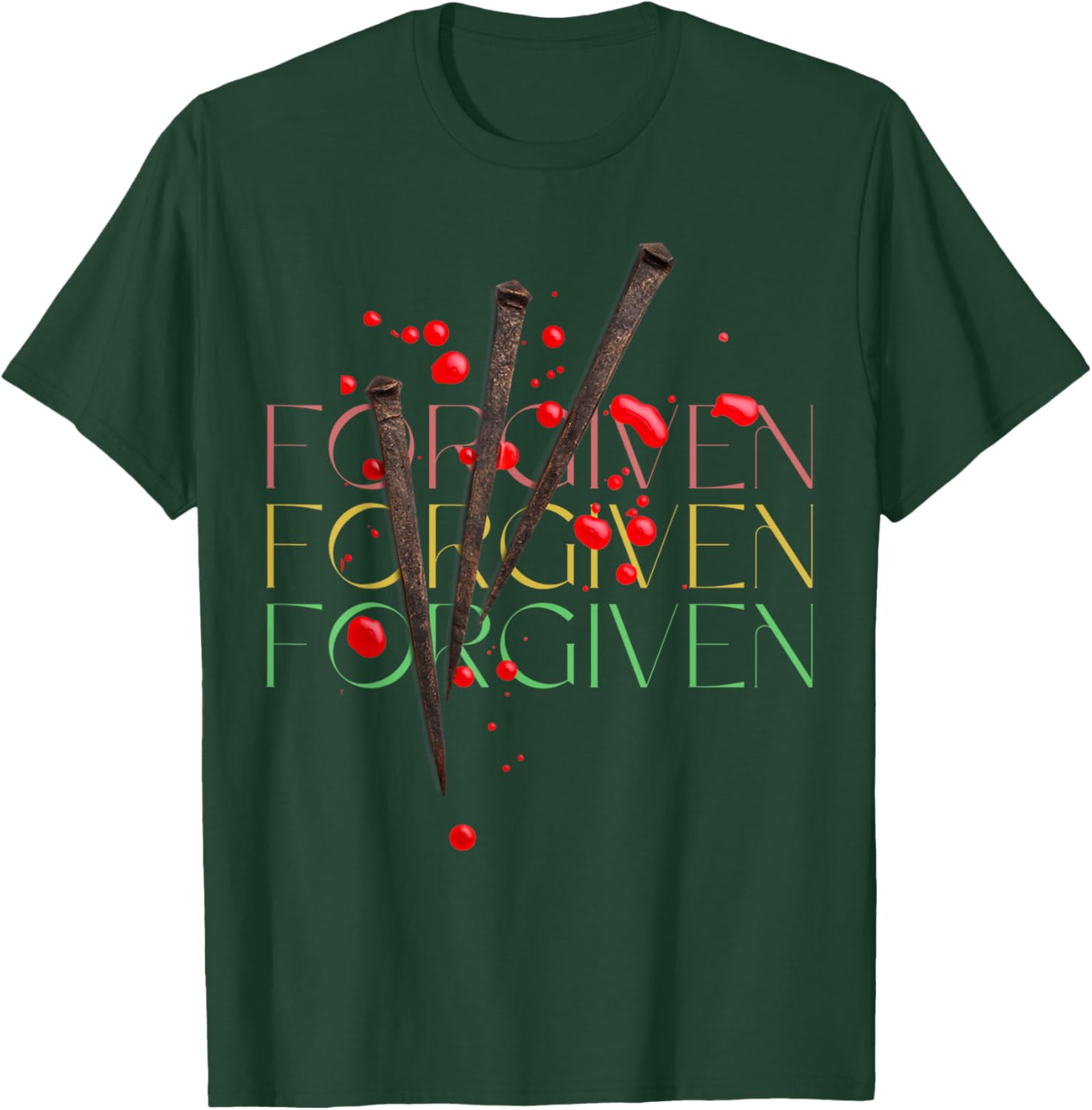 Forgiven Love Jesus T-Shirt Faith Graphic Tee for Christians - 7