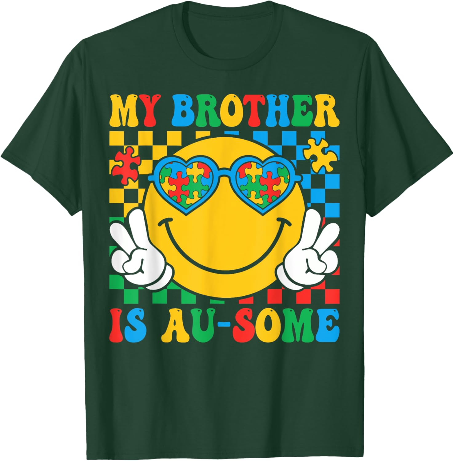 My Brother Is Awesome Autism Awareness T-Shirt for Sisters and Kids - 9