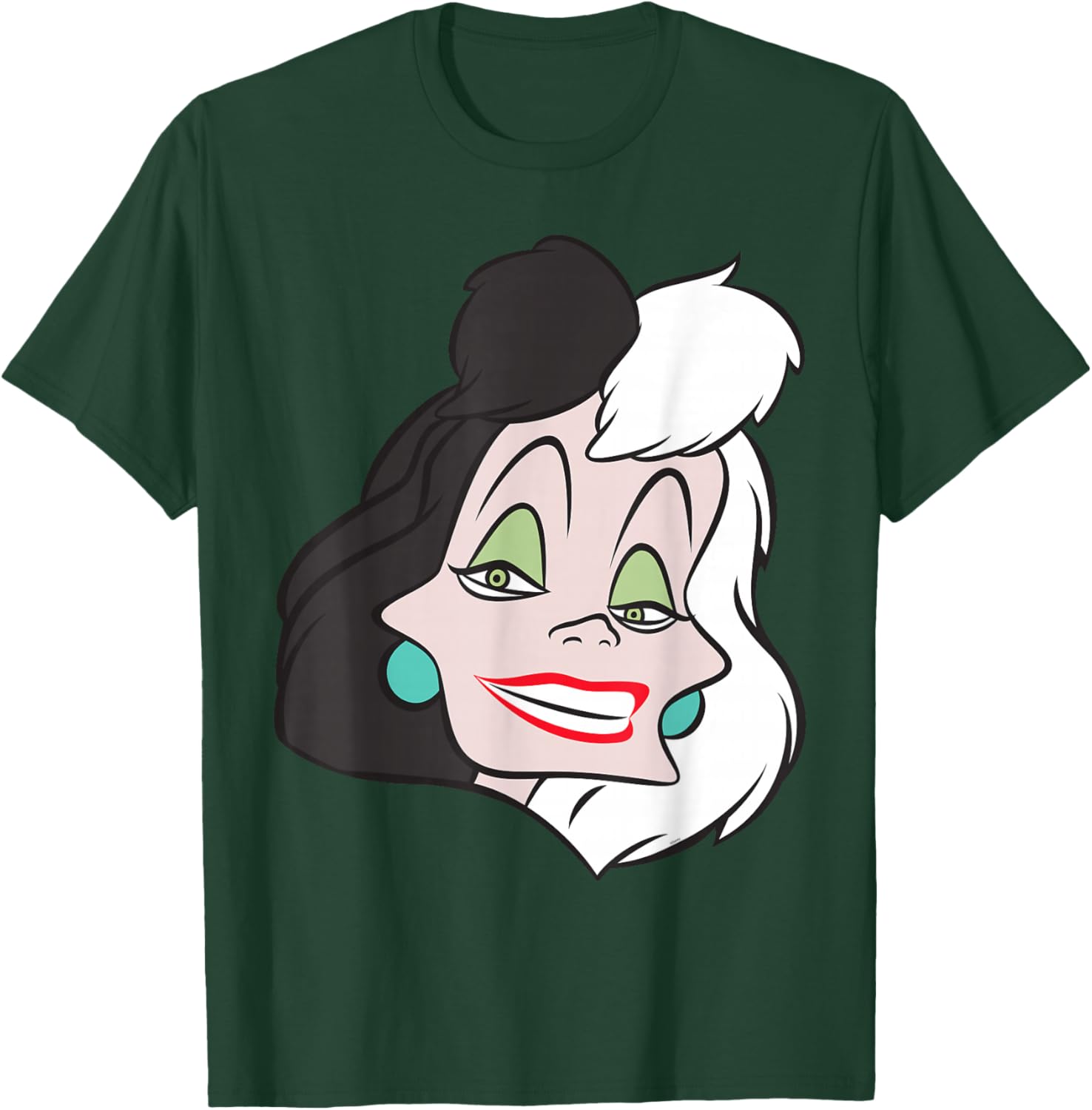 Fashionable Cruella De Vil Big Face T-Shirt for Disney Villains Fans - 23
