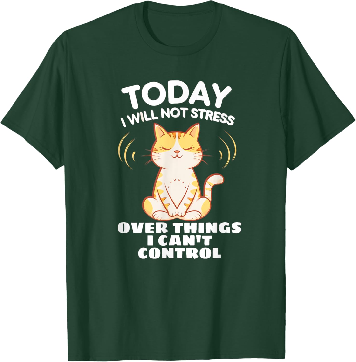 Today I Will Not Stress Yoga Cat T-Shirt for Relaxation and Peace - 5