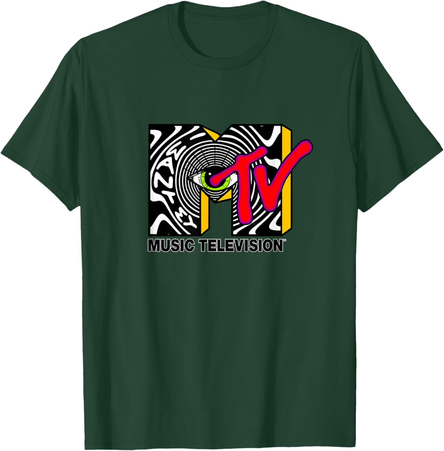 MTV Psychedelic Eye Logo T-Shirt – Unique Optical Illusion Artwear - 7