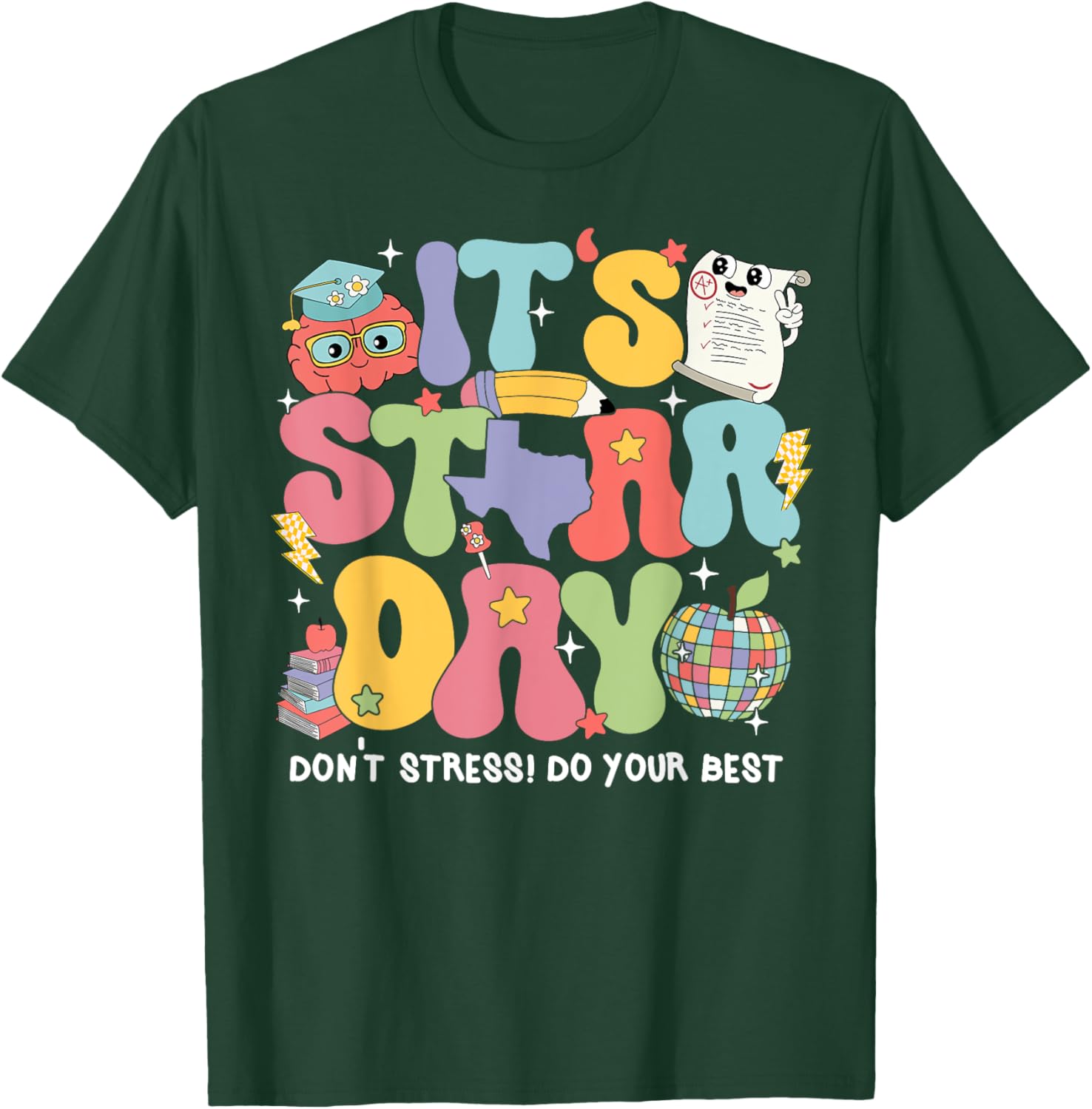 Test Day Groovy STaAR Day Don't Stress T-Shirt for Students - 6