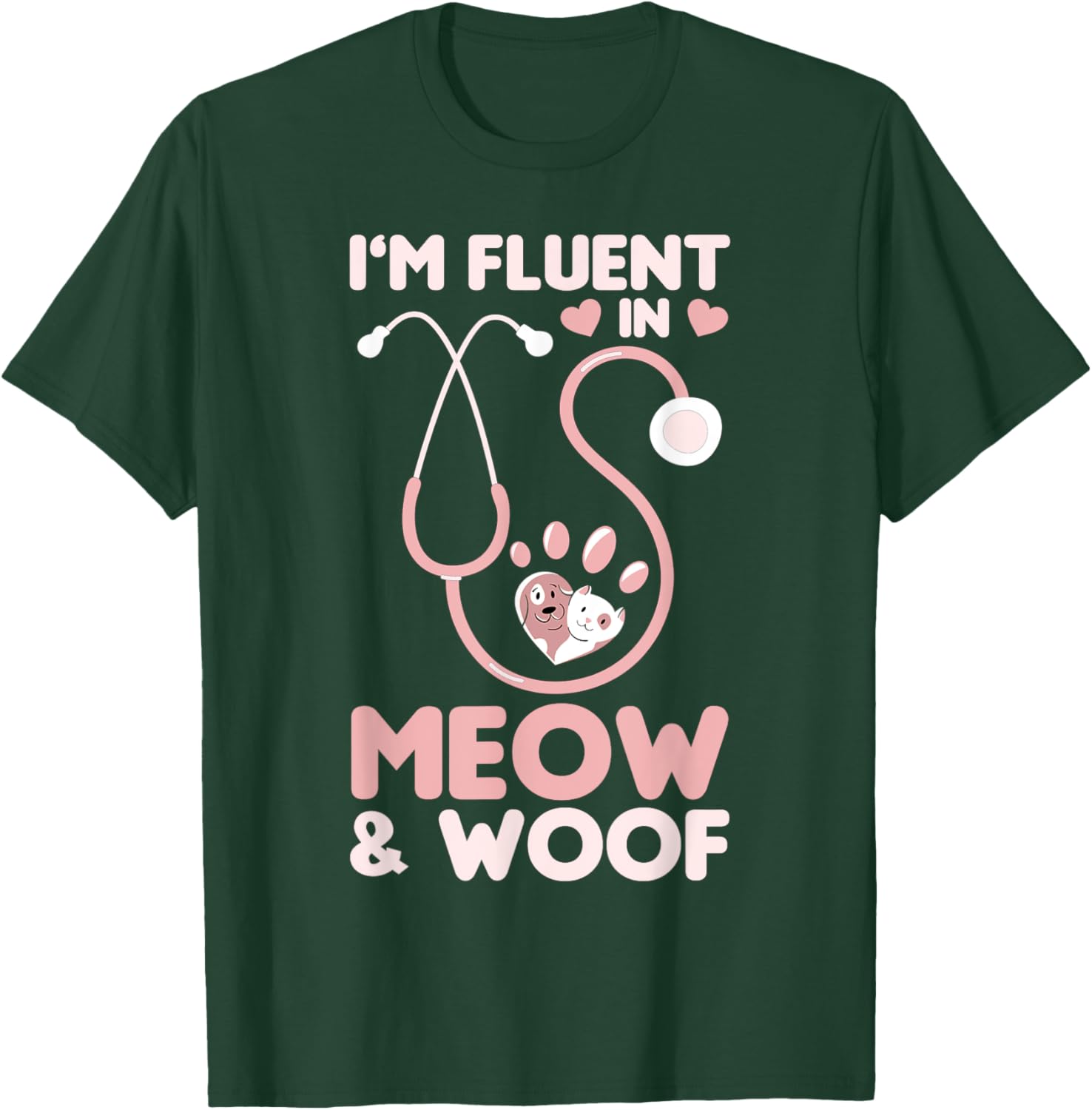 Cute Veterinary Design Stethoscope Paw Vet Tech T-Shirt for Animal Lovers - 2