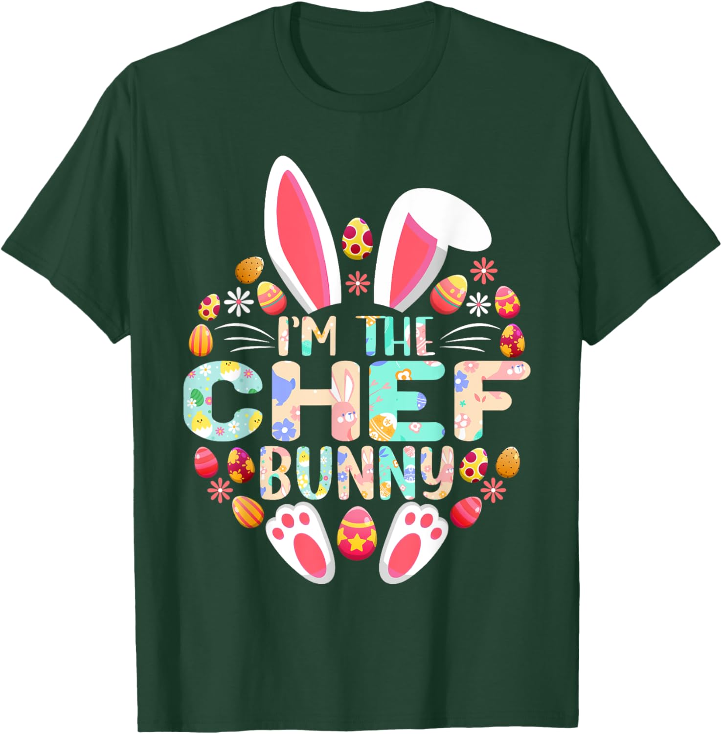 Funny Easter Family Matching T-Shirt I'm The Chef Bunny Design - 16