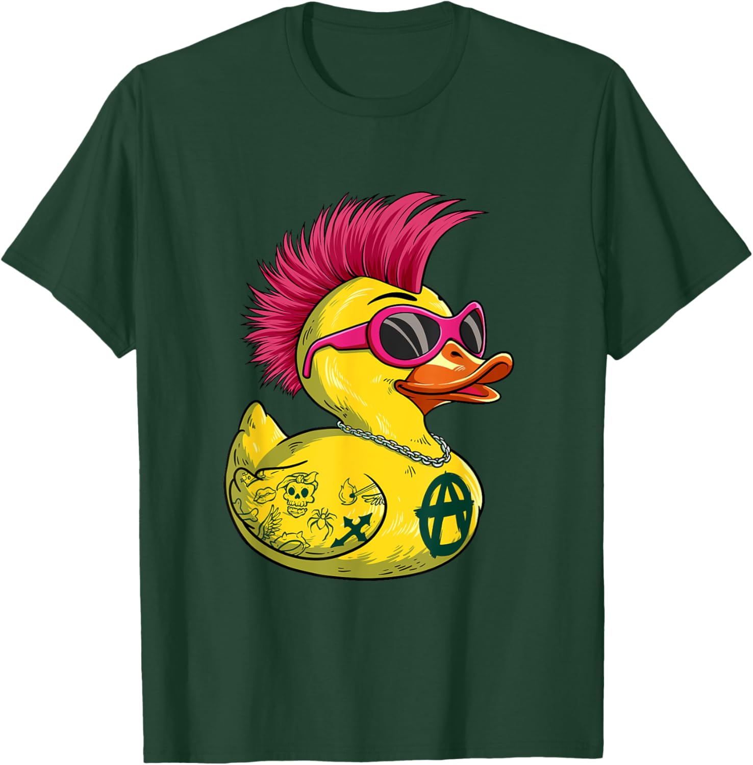 Punk Duck Rocker T-Shirt for Bold Style Lovers - Unique Fashion Statement - 9