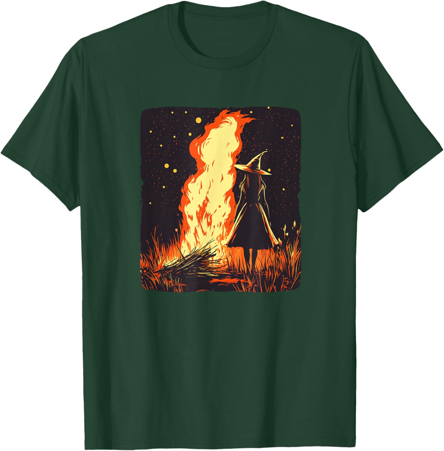 Spellbinding Witch and Bonfire Magic T-Shirt for Enchanting Nights - 24