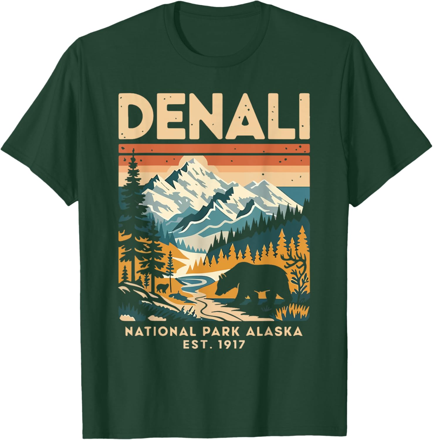 Vintage Denali National Park T-Shirt for All Ages - Men's, Women's, Kids' Apparel - 5