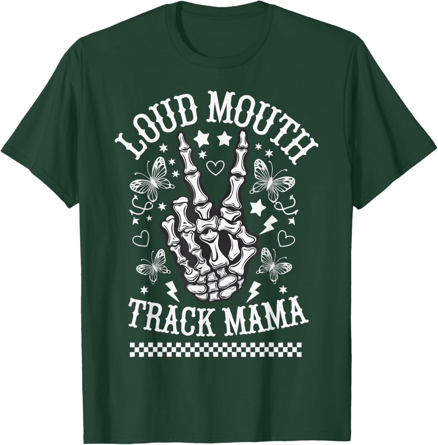 Fun Loud Mouth Track Mama T-Shirt for Stylish Moms on the Go - 8