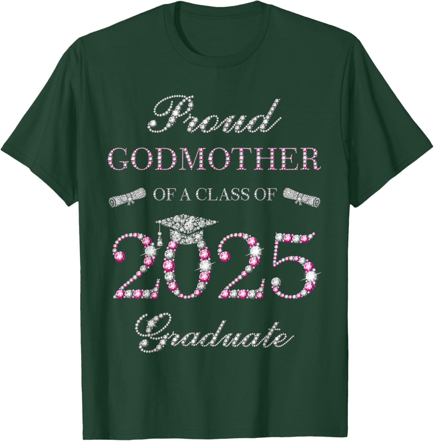 Proud Godmother of a Class of 2025 Graduate T-Shirt for Celebrations - 9