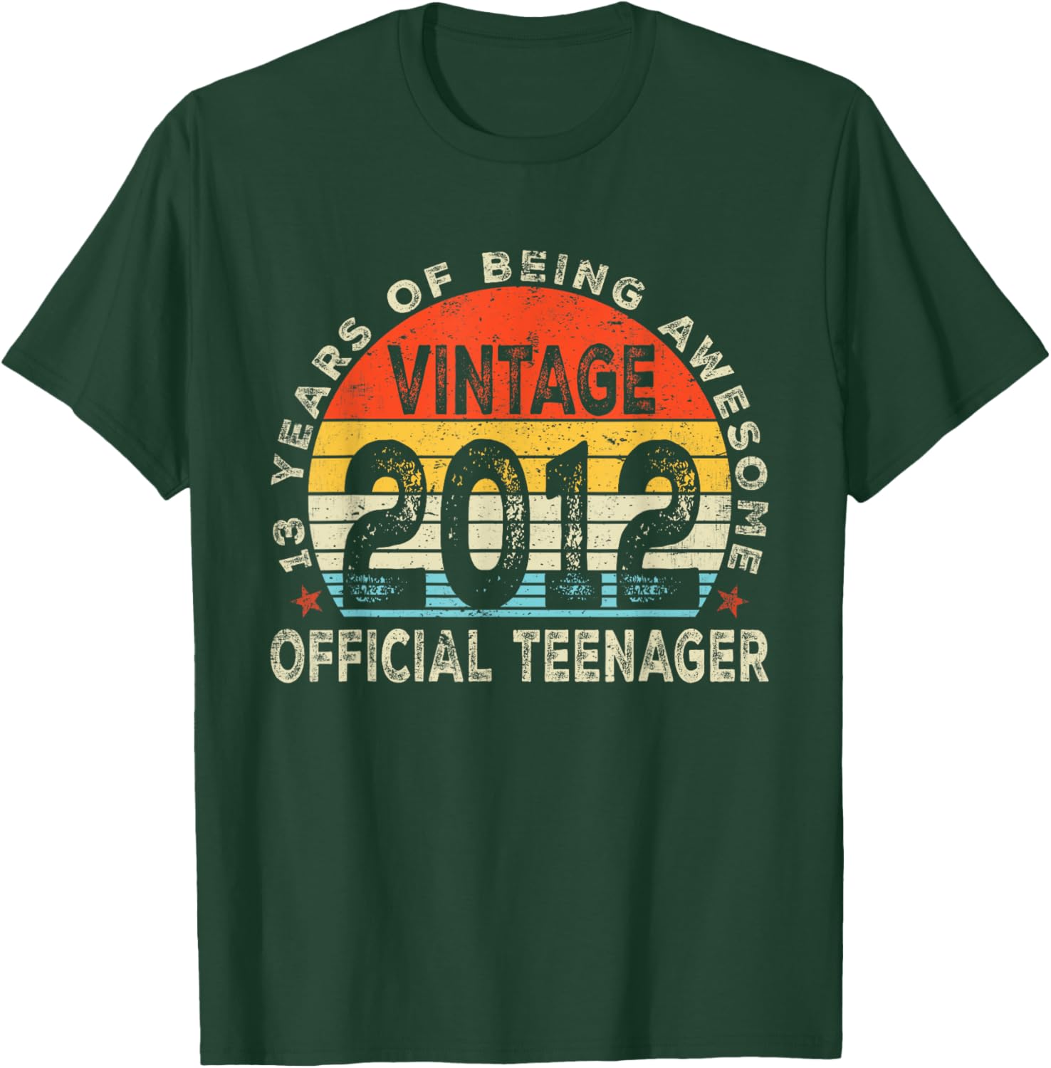 Vintage 2012 13th Birthday T-Shirt for Teens - Fun Gift Idea - 1