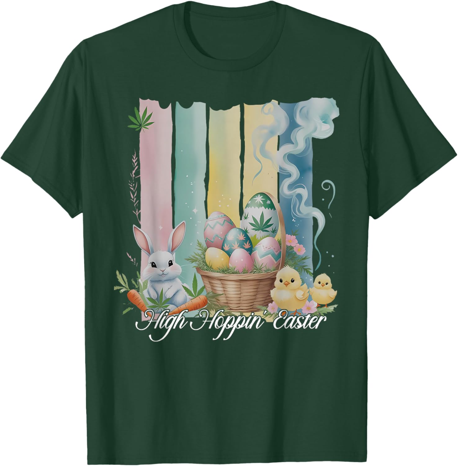 Easter Bunny Eggs Flower Cannabis Weed Stoner T-Shirt for Fun Loving Fans - 10