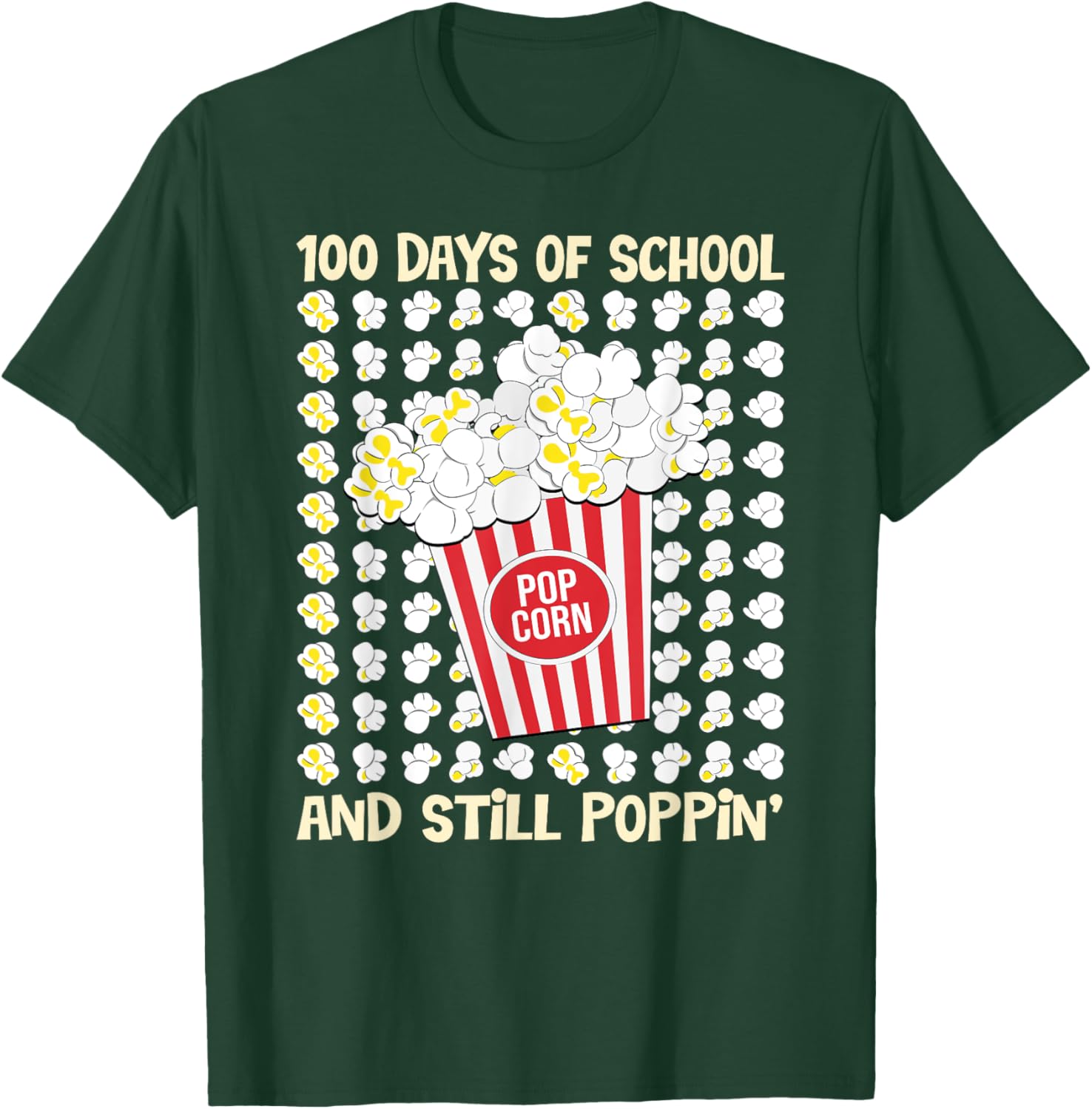 100 Days of School Loving Popcorn T-Shirt for Kids and Adults - 4