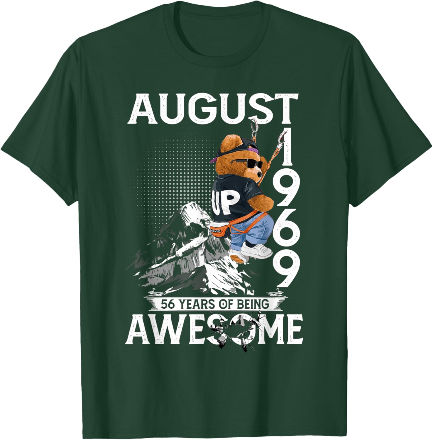 56th Birthday Bear Legends August 1969 T-Shirt for Men Gifts - 11