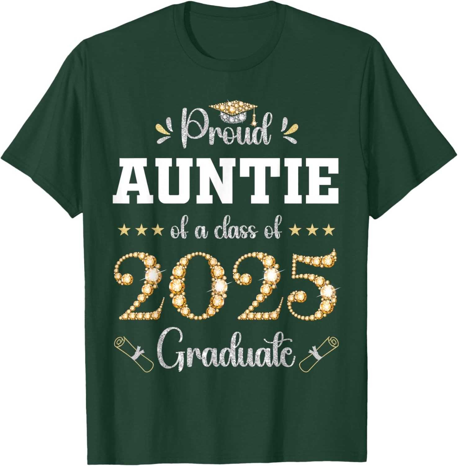 Proud Auntie of 2025 Graduate Graduation T-Shirt for Celebrating Achievements - 9