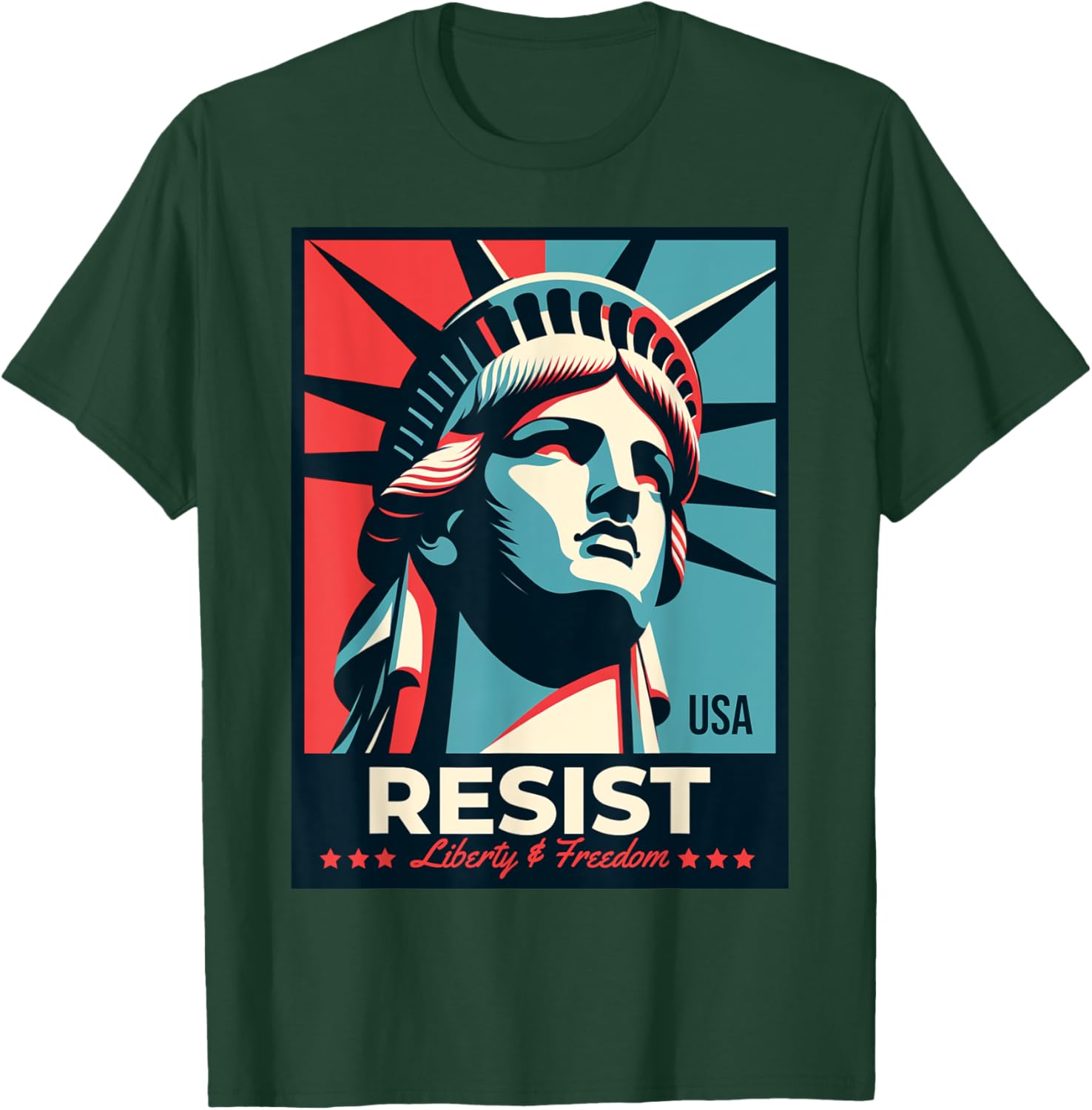 Resist T-Shirt with Statue of Liberty Design - Stylish Activist Apparel - 29