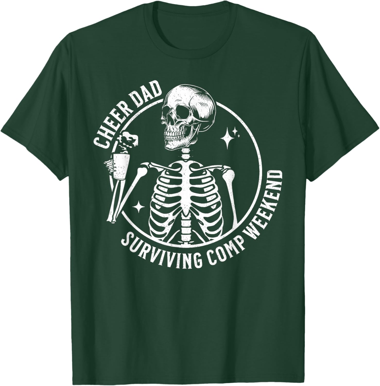 Skeleton Coffee Cheer Dad T-Shirt for Father's Day and Competition Weekend - 2
