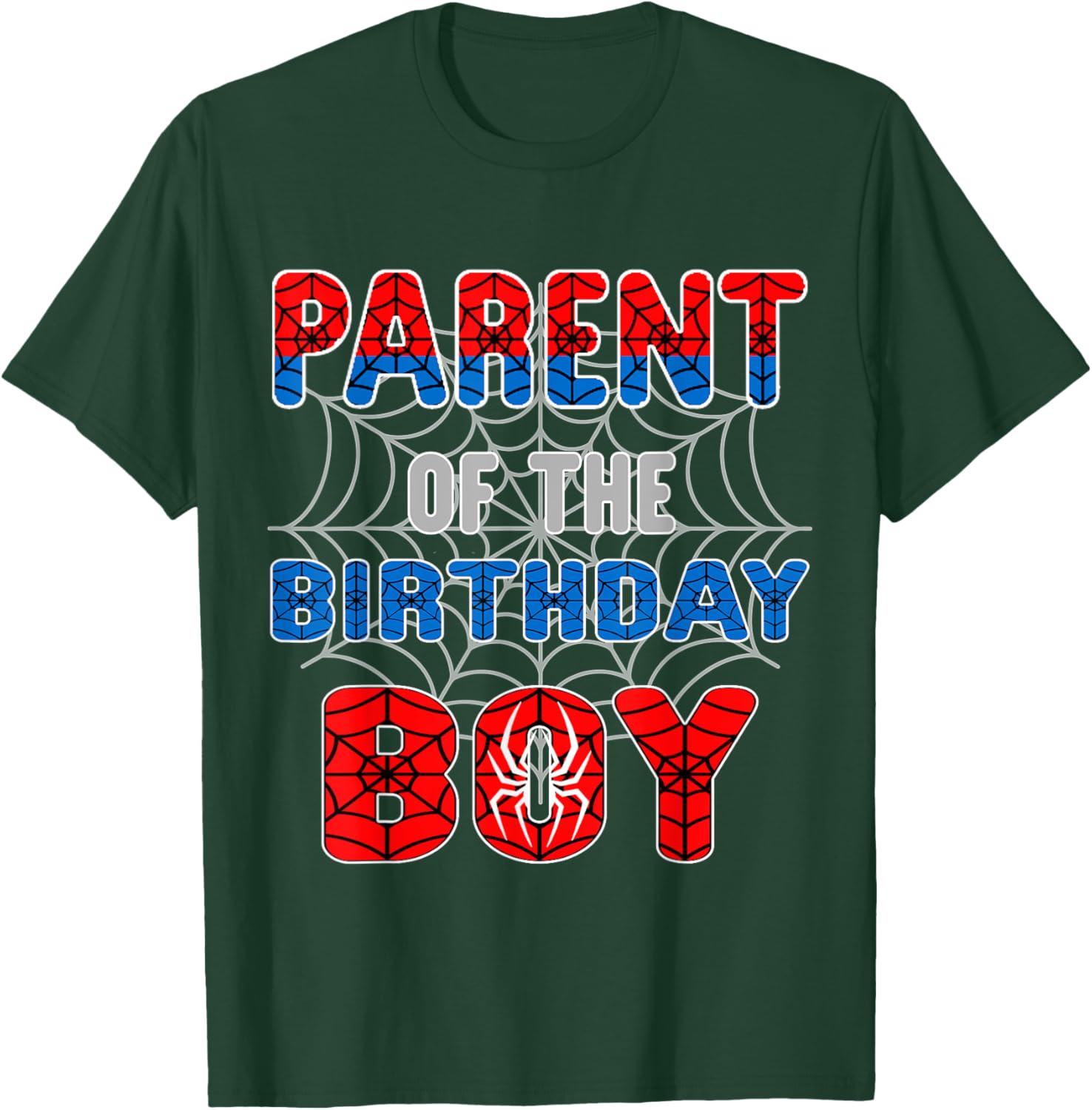 Spider Web Birthday Party T-Shirt for Proud Parents of the Birthday Boy - 27