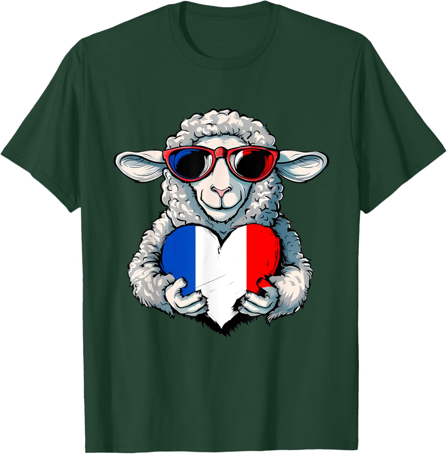 French Pride T-Shirt with France Flag and Sheep Design for Stylish Wear - 2