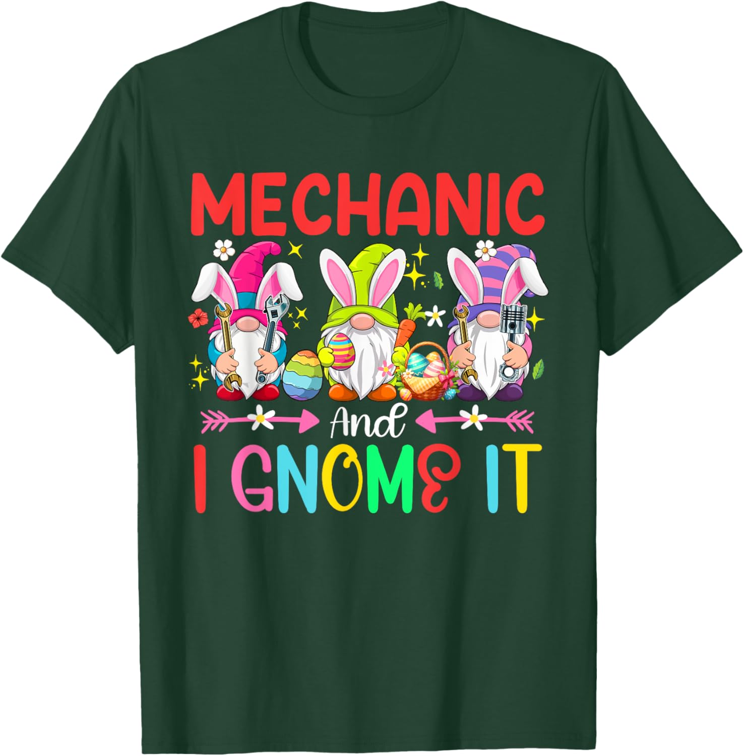 Funny Mechanic and Gnomes Easter Job Team T-Shirt for Gnome Lovers - 10