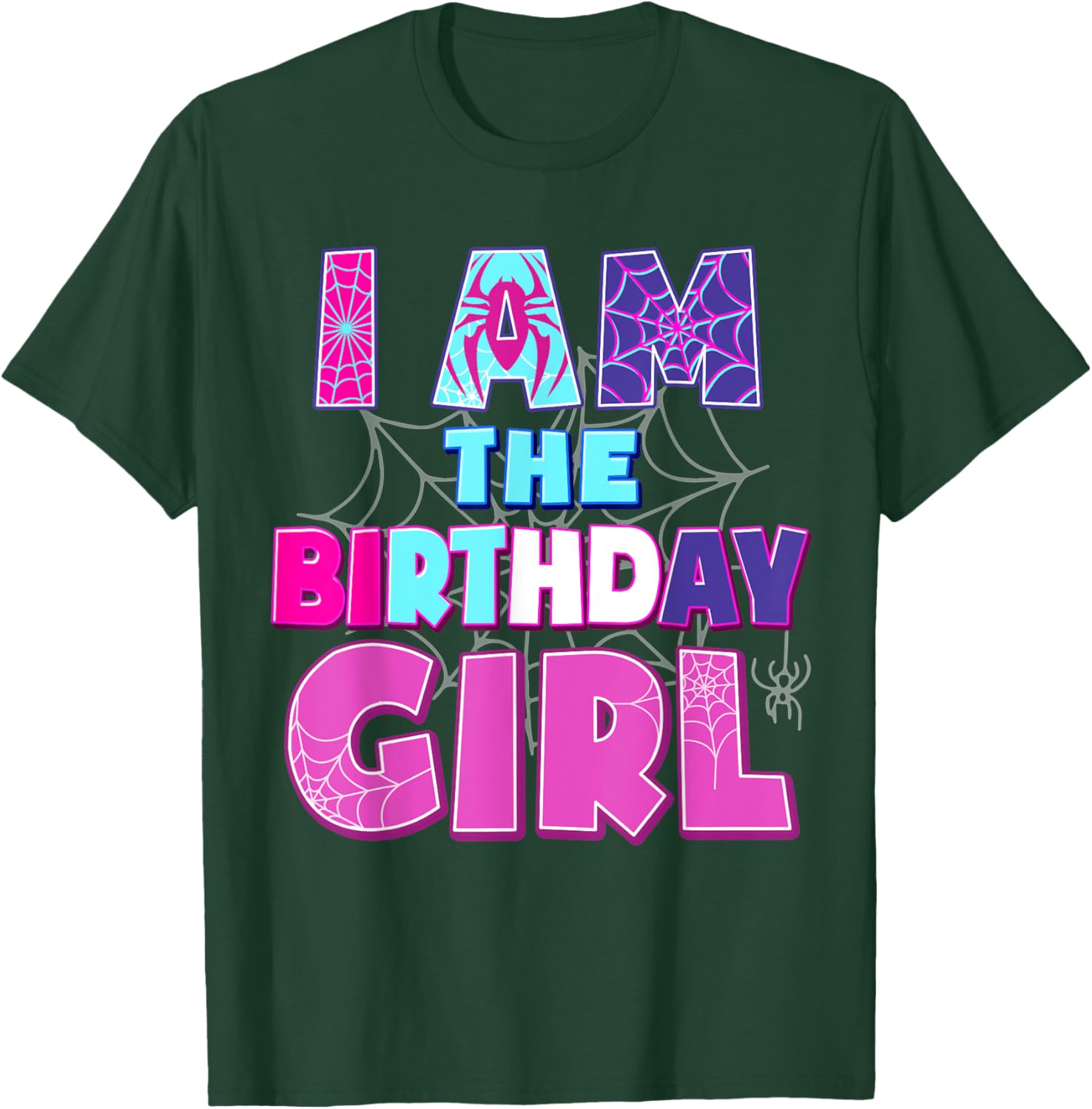 Funny Birthday Girl Spider T-Shirt for Birthday Party Fun - 1