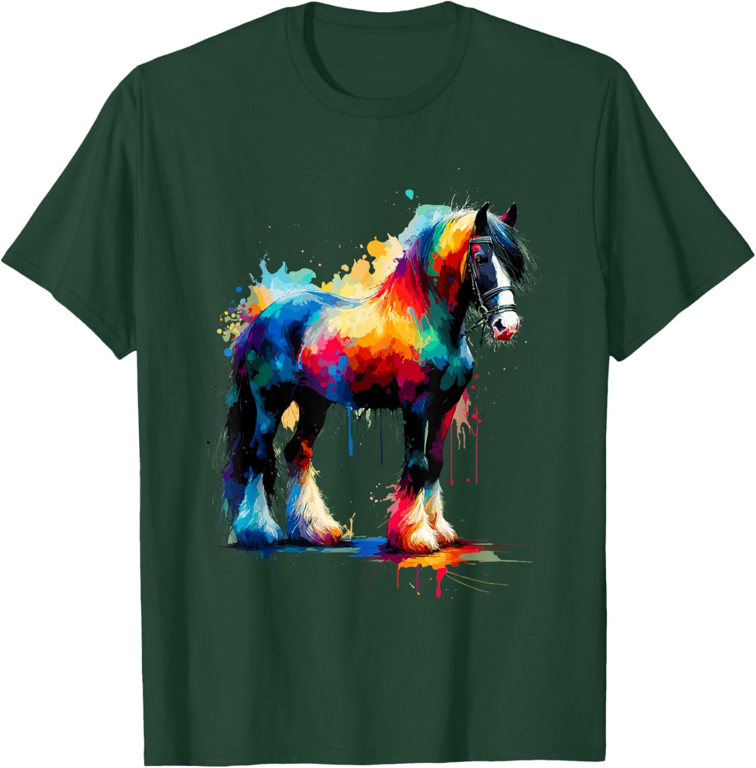 Splash Art Gypsy Vanner Horse T-Shirt for Equestrian Lovers - 3