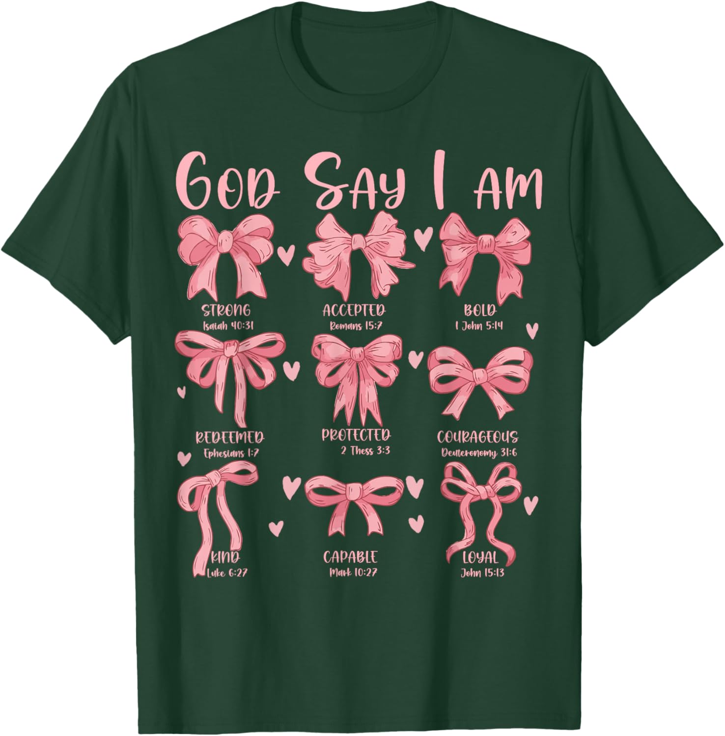 Cute Coquette Bow Christian Girls T-Shirt with Jesus for Church Wear - 17