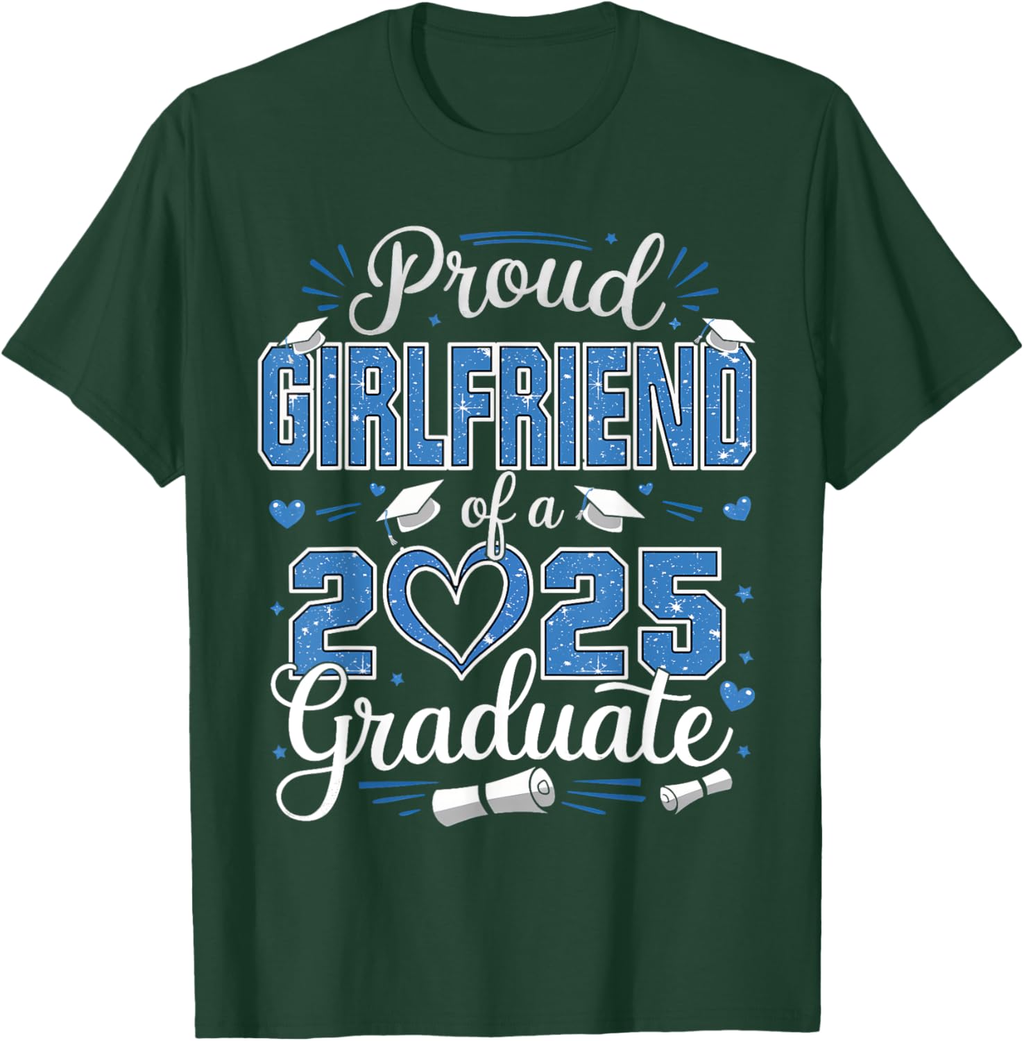 Proud Girlfriend Class of 2025 Graduate Senior T-Shirt for Her - 6