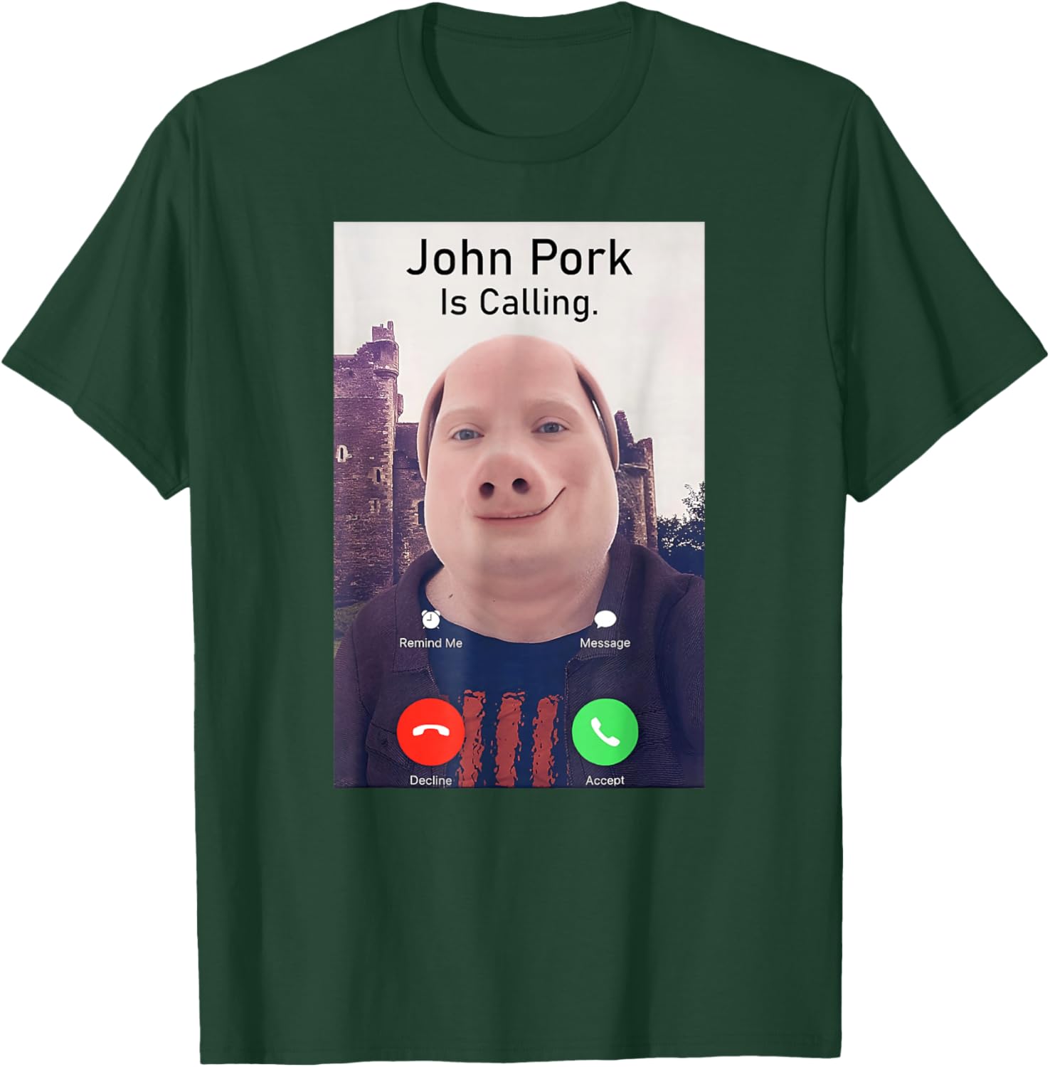 John Pork Is Calling Funny Sarcastic Answer Phone Humor T-Shirt - 10