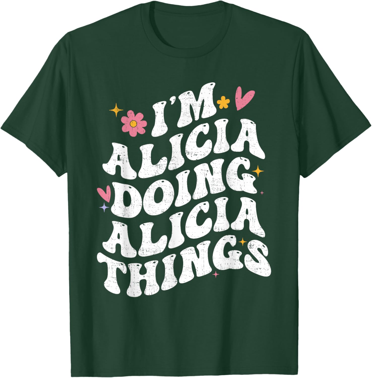 Retro Groovy I'm Alicia Doing Alicia Things Personalized T-Shirt - 13