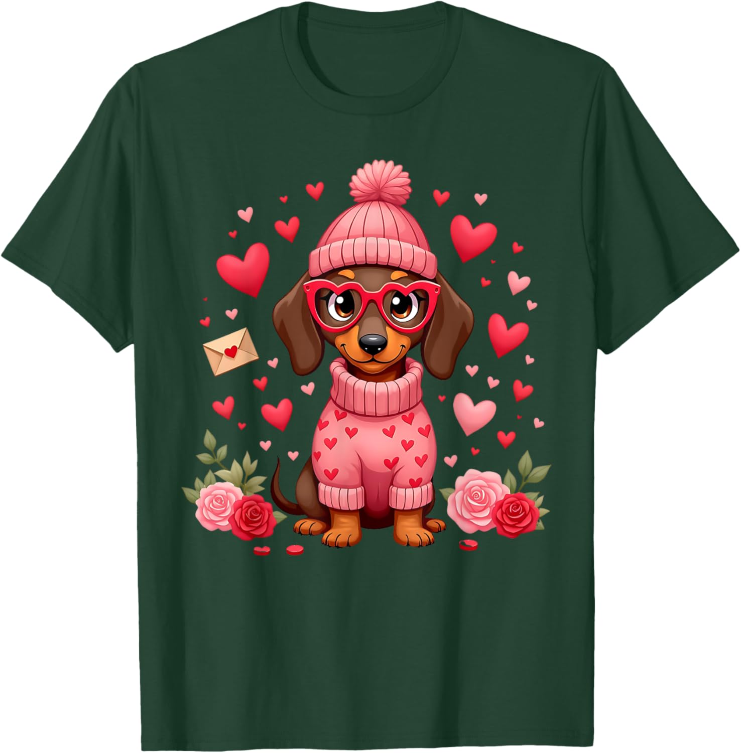 Valentine's Day Dachshund Mom T-Shirt Cute Weiner Dog Love Gift - 3